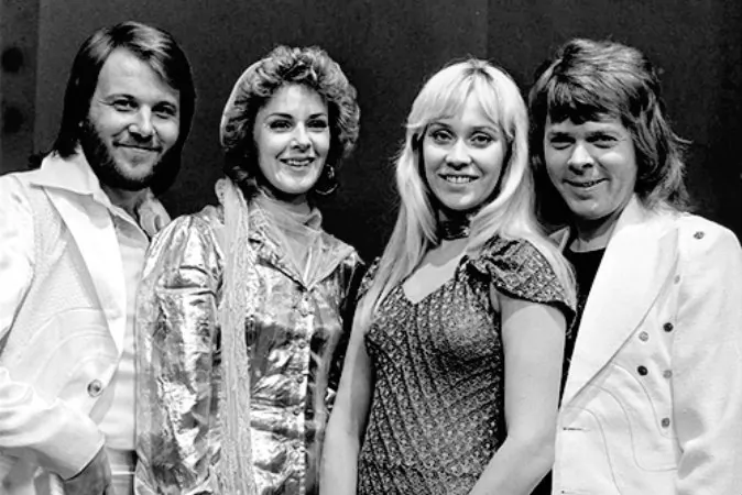 ABBA in 1974 (from left) Benny Andersson, Anni-Frid Lyngstad (Frida),
Agnetha Fältskog, and Björn Ulvaeus. (Algemene Vereniging Radio Omroep/CC BY-SA 3.0)