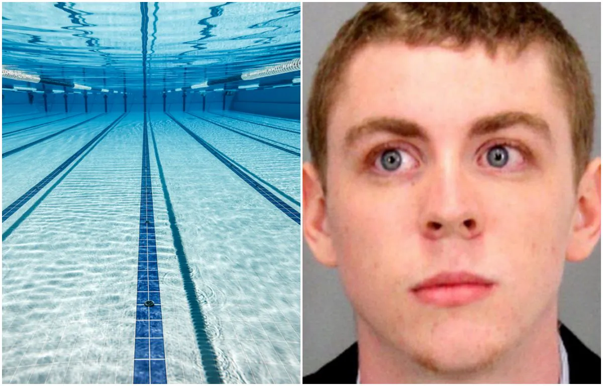 Brock Turner and a swimming pool. (Santa Clara County Sheriff's Office and Andrey Armyagov/Shutterstock)