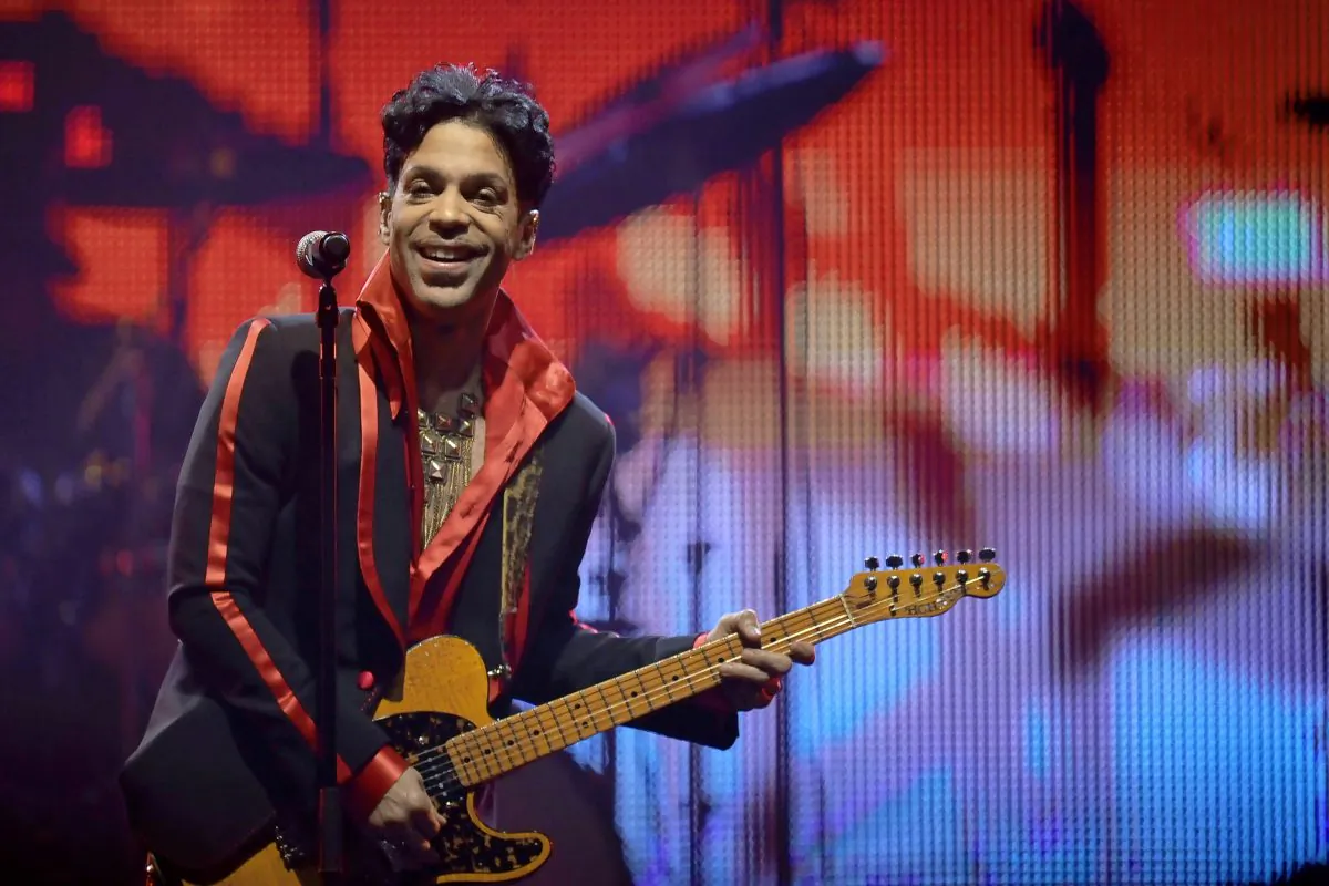 Prince performs on stage during his concert in Antwerp Sportpaleis on Nov. 8, 2010. (Dirk Waem/AFP/Getty Images)