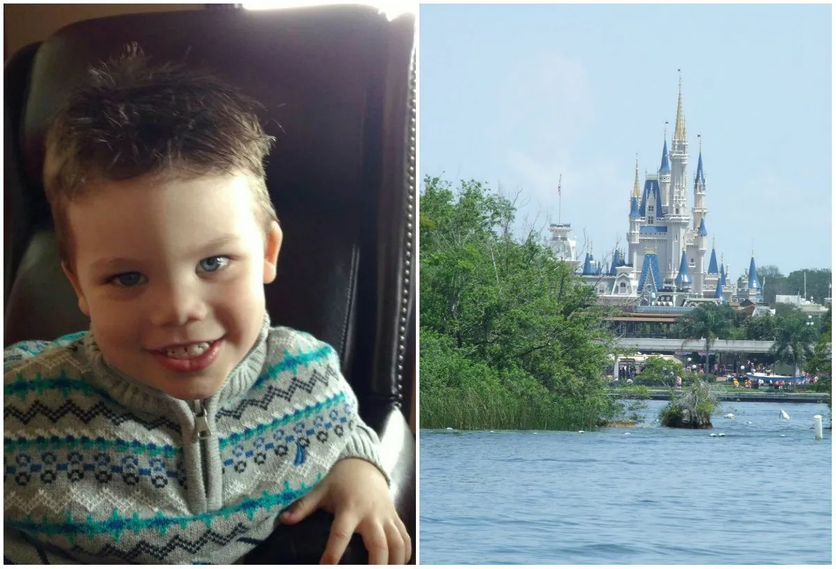Left: Lane Graves. (Courtesy of Orange County Sheriff's Office); Right:  View of Cinderella Castle at the Walt Disney World Resort from Seven Seas Lagoon. (DearCatastropheWaitress/CC BY-SA 3.0)