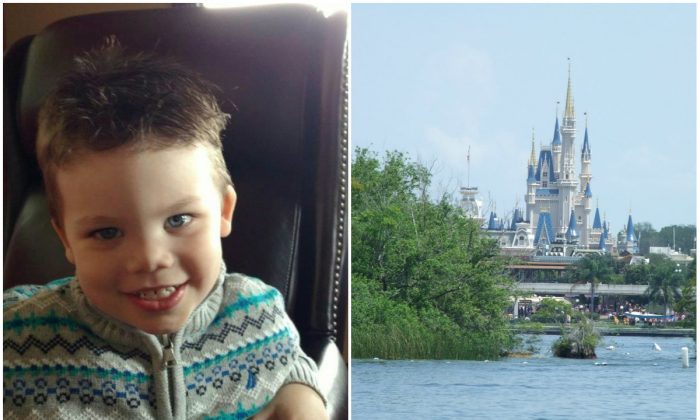 Left: Lane Graves. (Courtesy of Orange County Sheriff's Office); Right:  View of Cinderella Castle at the Walt Disney World Resort from Seven Seas Lagoon. (DearCatastropheWaitress/CC BY-SA 3.0)