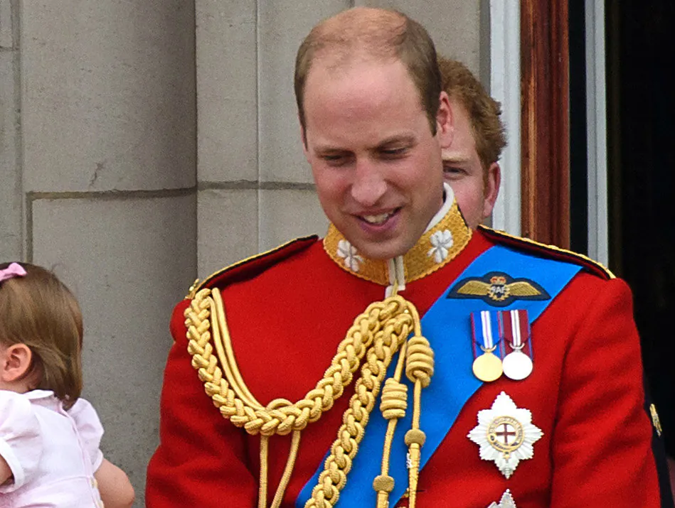 Prince William, Duke of Cambridge watch a fly past during the Trooping the Colour, this year marking the Queen's 90th birthday at The Mall on June 11, 2016 in London, England.  (Photo by Ben A. Pruchnie/Getty Images)