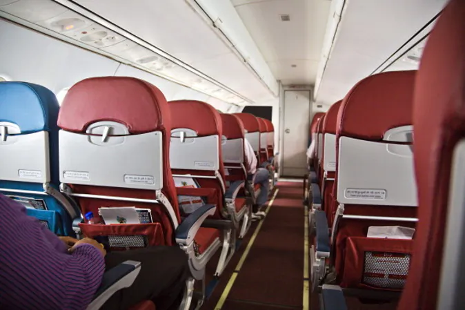 Interiors of an airplane, Shimla Airport, Shimla, Himachal Pradesh, India. (Photo by: Exotica.im/UIG via Getty Images)