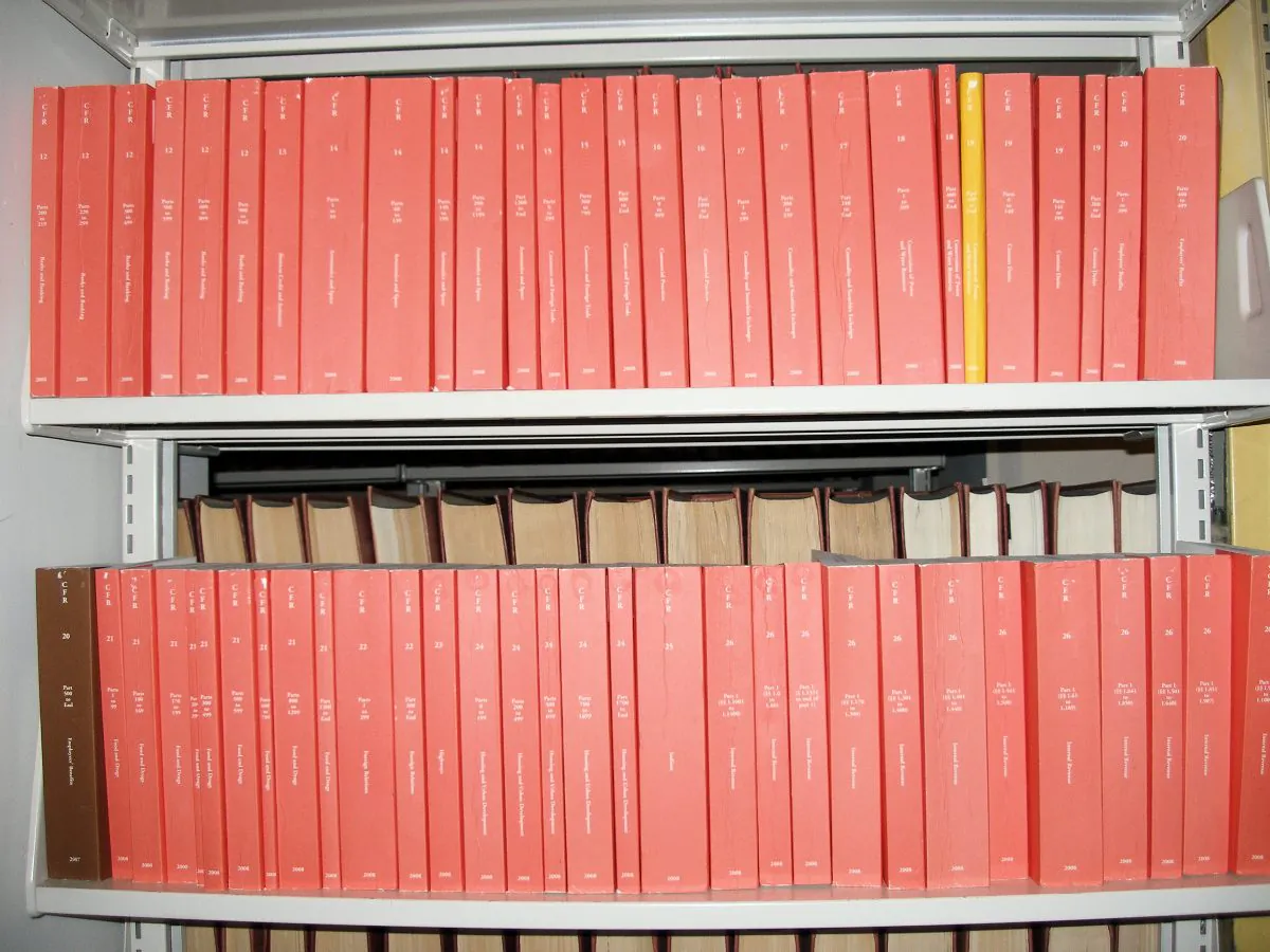 Code of Federal Regulations, all 175,000 pages. Governments have created rules for everything. (Coolcaesar/Wikimedia, CC BY-SA 3.0)