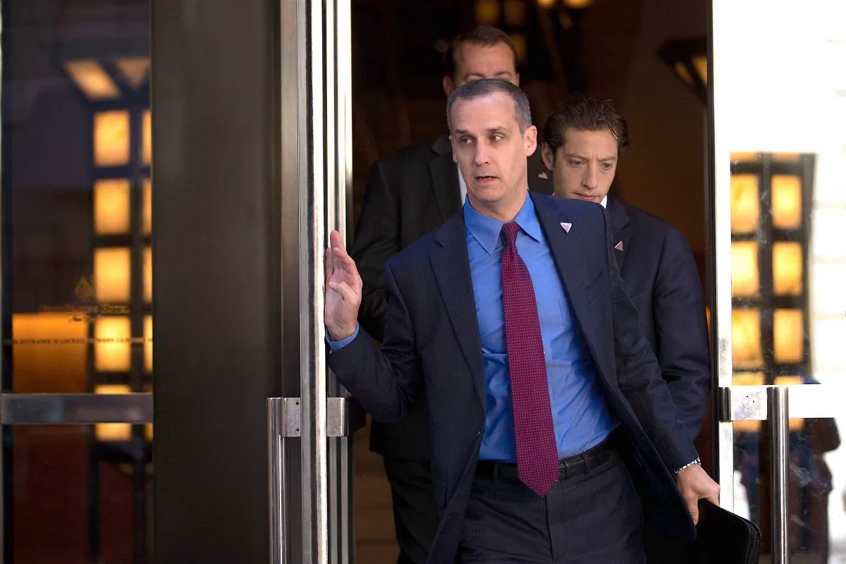 Corey Lewandowski, campaign manager for Donald Trump, leaves the Four Seasons Hotel after a meeting with Trump and Republican donors, in New York City on June 9, 2016. (Drew Angerer/Getty Images)