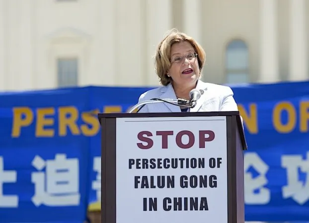 Congresswoman Ileana Ros-Lehtinen (R-Fla), speaking at a rally on the West Lawn of the U.S. Capitol in Washington, DC, Thurs. July 14, 2011. (Shaoshao Chen/Epoch Times)