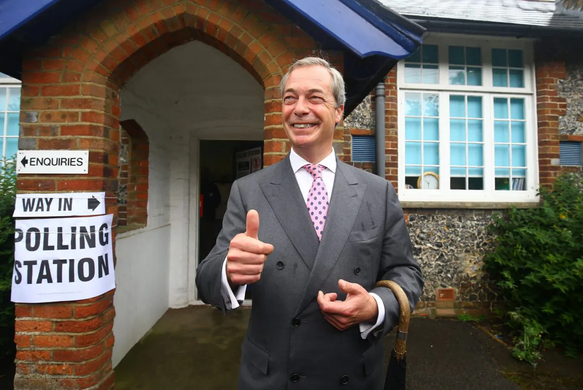 Former UKIP and Brexit Party leader, Nigel Farage in 2016. (Gareth Fuller/PA via AP)  