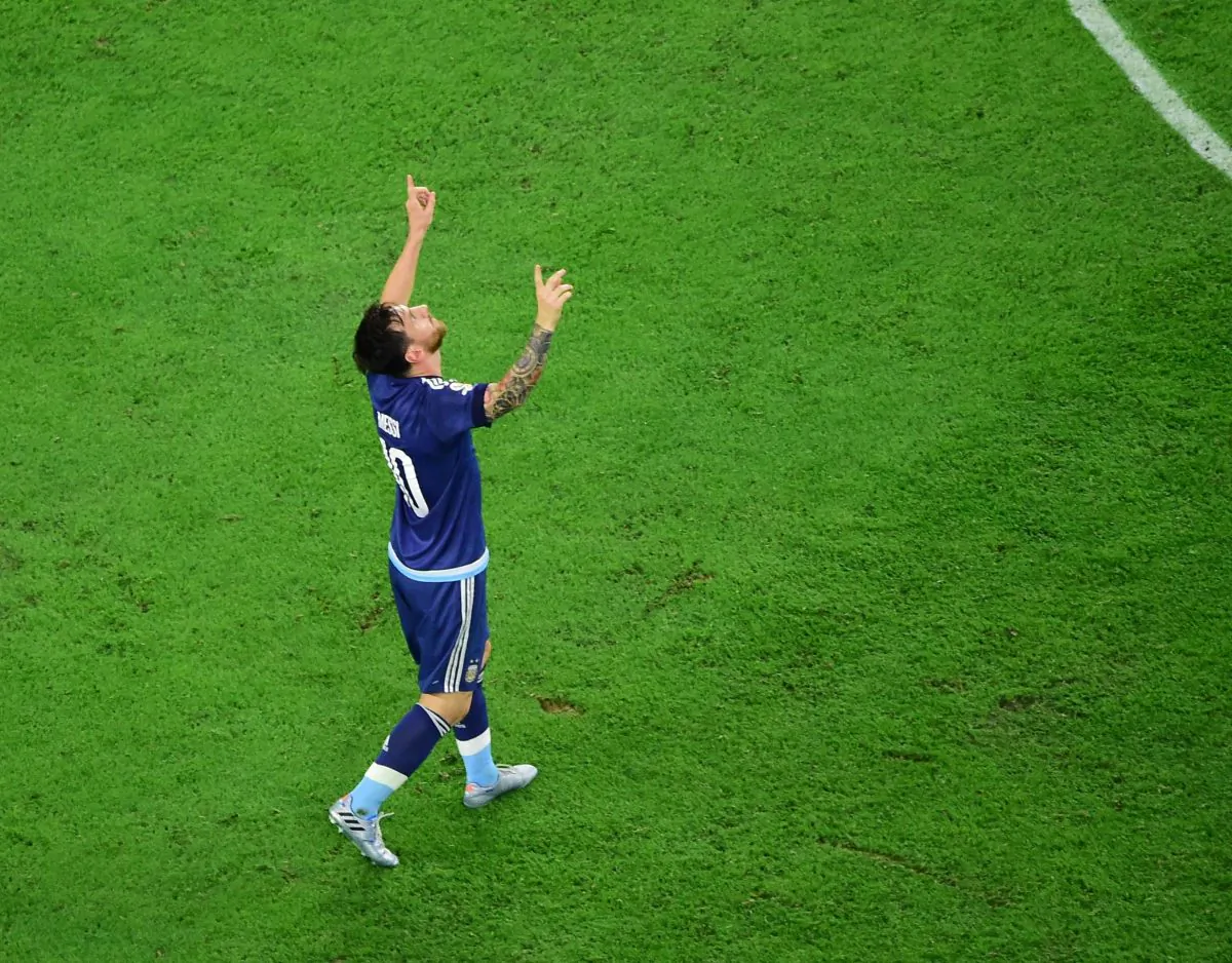 Argentina's Lionel Messi celebrates after scoring against USA during their Copa America Centenario semifinal football match in Houston, Texas, United States, on June 21. (Frederic J. Brown/AFP/Getty Images) 