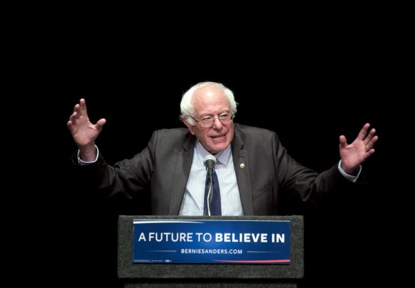 Democratic presidential candidate Sen. Bernie Sanders (I-Vt.) delivers his "Where We Go From Here" speech in Albany, N.Y., on June 24, 2016. (AP Photo/Mike Groll)