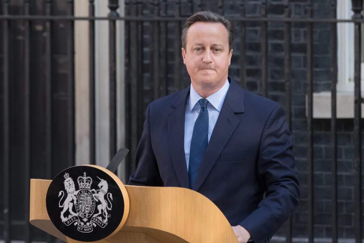 British Prime Minister David Cameron resigns on the steps of 10 Downing Street in London, England, on June 24, 2016. (Matt Cardy/Getty Images)