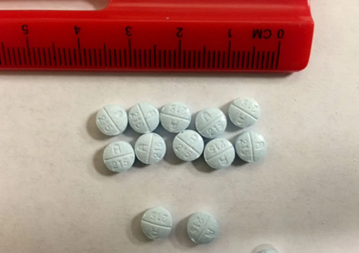 This undated photo provided by the Tennessee Bureau of Investigation shows fake Oxycodone pills that are actually fentanyl. (Tommy Farmer/Tennessee Bureau of Investigation via AP)