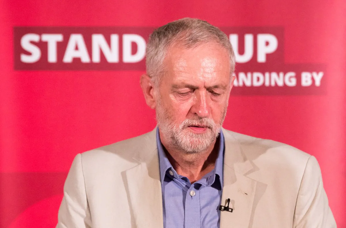 Labour Party leader Jeremy Corbyn speaks at a post-Brexit speech at the Maxwell Library in central London, England, on June 25, 2016. (Matt Cardy/Getty Images)