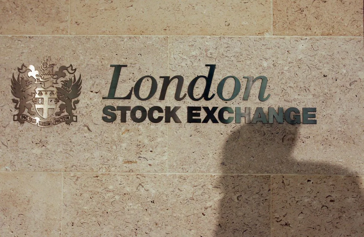 A shadow is cast on the wall inside of the London Stock Exchange in London, England, on Nov. 22, 2006. (Scott Barbour/Getty Images)