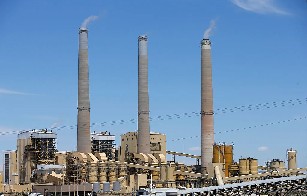 CASTLE DALE, UT - JUNE 3: The Hunter Power plant operated by PacifiCorp produces electricity on June 3, 2016 outside Castle Dale, Utah. The EPA announced new restrictions on the Huntington and Hunter coal fired power plants in Utah to help reduce pollution and haze at several National Parks in the area. (Photo by George Frey/Getty Images