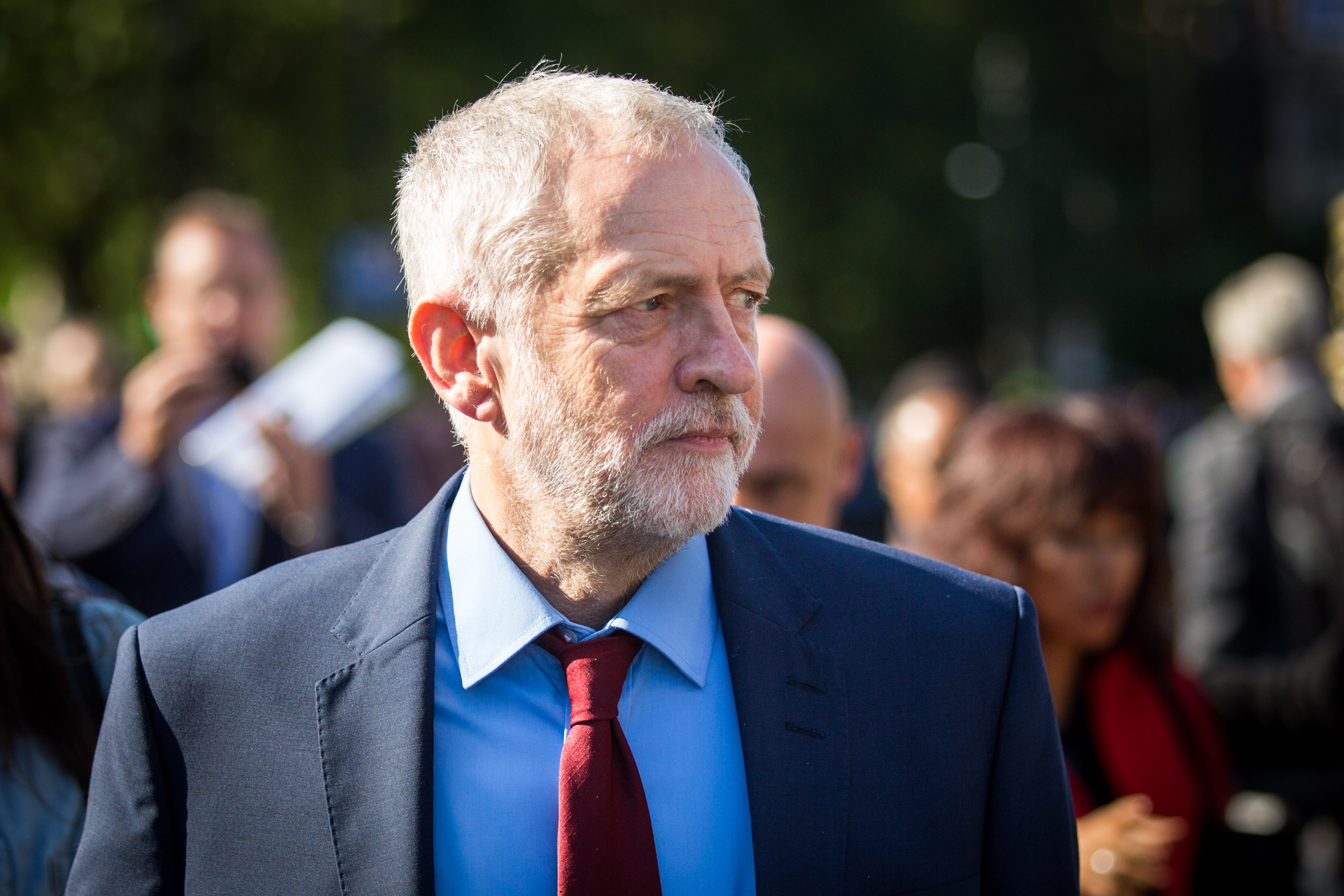 British MP Jeremy Corbyn, leader of the Labour Party, walks towards the Houses of Parliament in London, U.K., on June 24, 2016. (Rob Stothard/Getty Images)