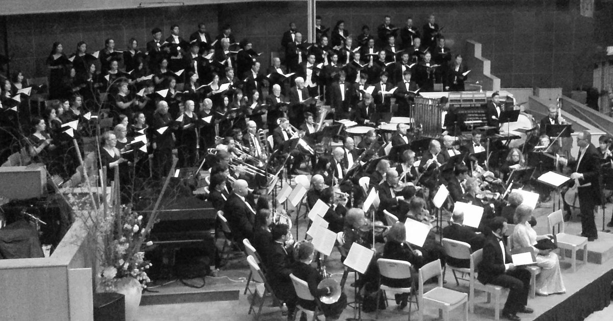 The East Bay Choral Union and Orchestra performs under the direction of Dr. Buddy James, director of vocal studies at Cal State East Bay, June 4, Walnut Creek, Calif. (Timothy Wahl)