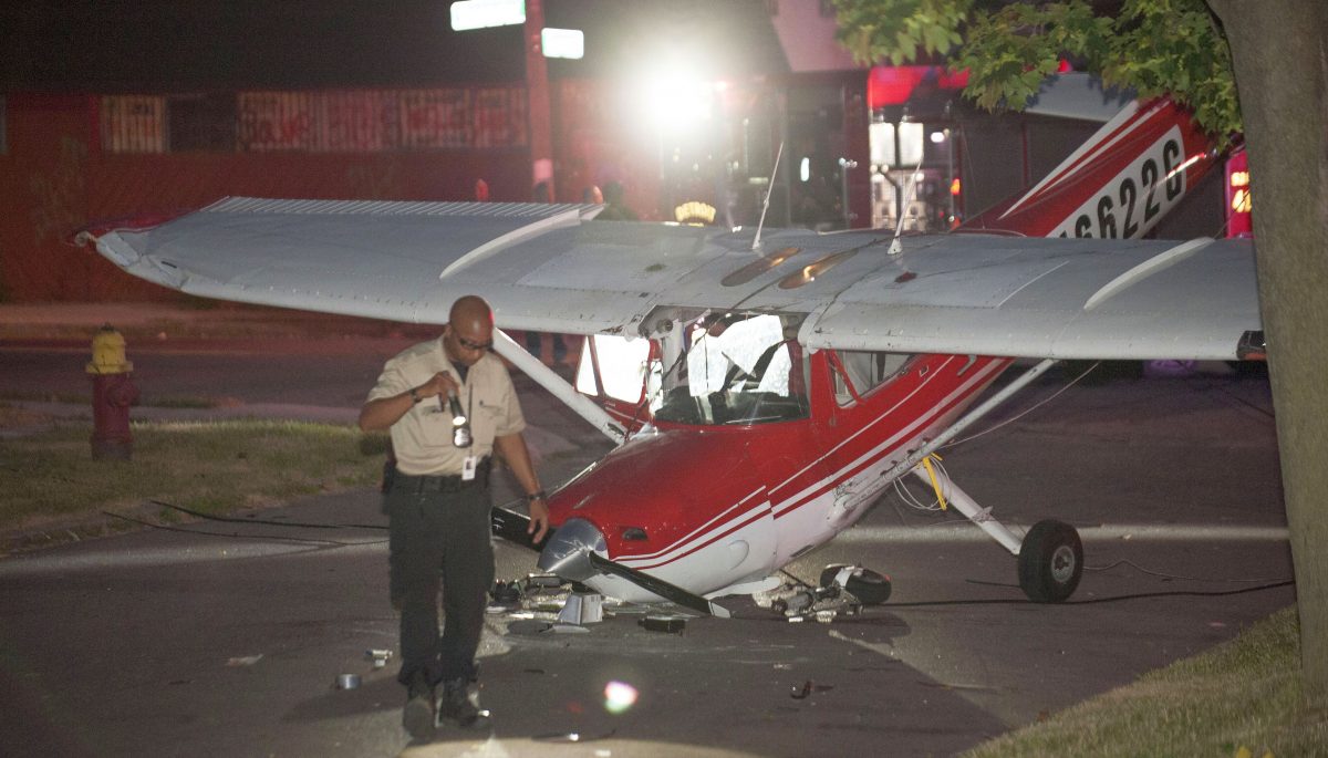 Plane CrashLands On Detroit Street, 2 Injured