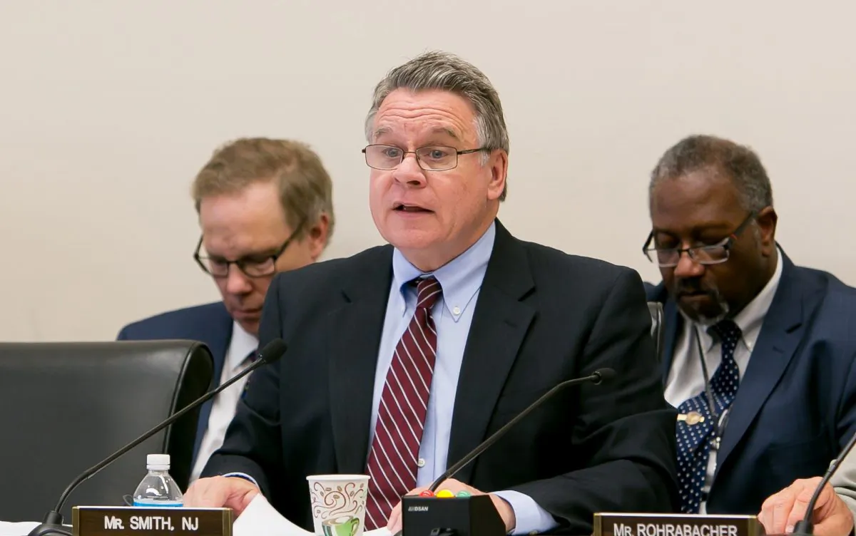 Representative Chris Smith (R-N.J.) during a hearing on organ harvesting  a hearing on organ harvesting in China in Washington on June 23, 2016. (Lisa Fan/Epoch Times)