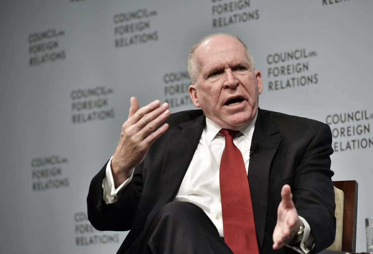 CIA Director John Brennan takes part in a discussion with Judy Woodruff (not seen), co-anchor and managing editor of PBS' "Newshour", on Instability and Transnational Threats to Global Security at The Council on Foreign Relations on June 29, 2016 in Washington, DC. (Mandel Ngan/AFP/Getty Images)