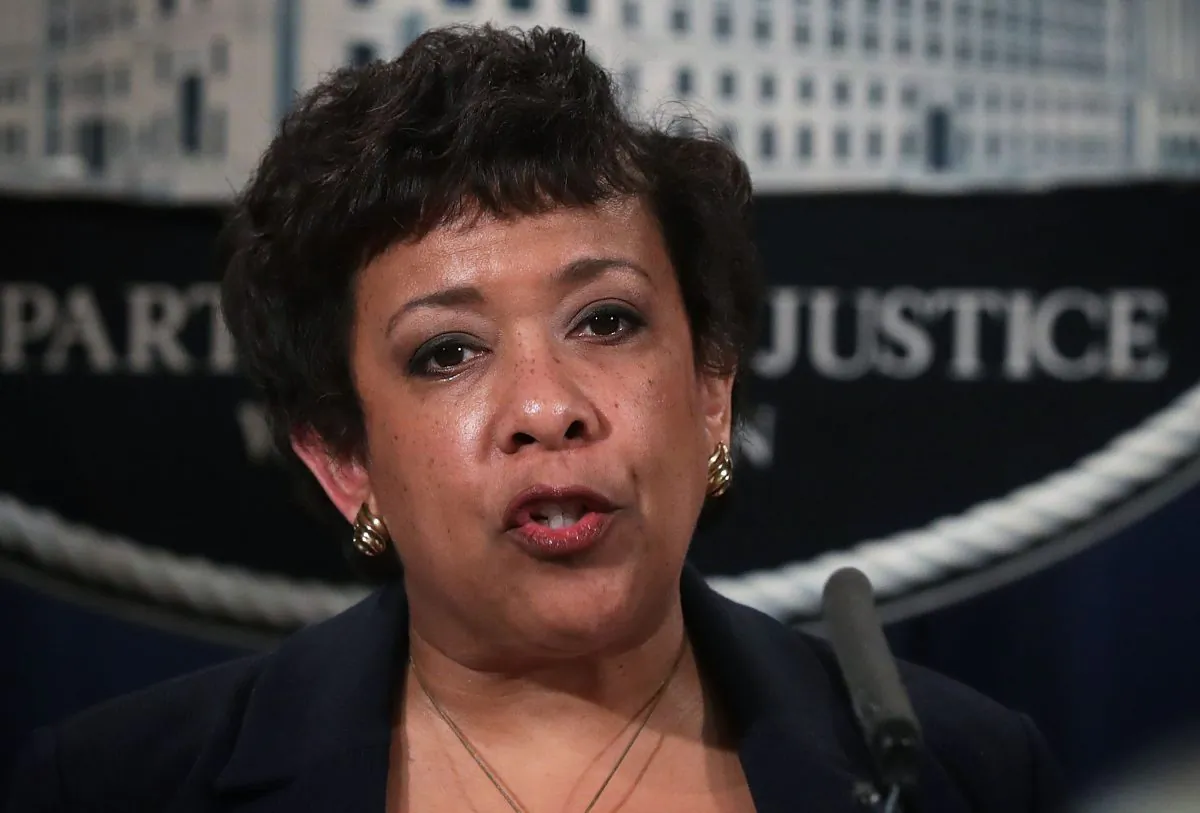 U.S. Attorney General Loretta Lynch speaks during a news conference for announcing a law enforcement action in Washington, D.C., on March 24, 2016. (Alex Wong/Getty Images)