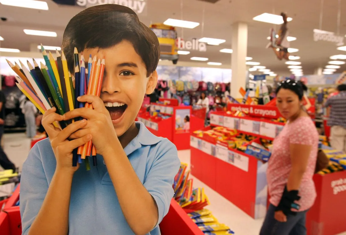 Customers shop for back to school supplies at a Target store Daly City, Calif. (Justin Sullivan/Getty Images)