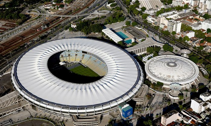 RIO DE JANEIRO, BRAZIL - FEBRUARY 05:  Aerial view of Maracana and Maracanazinho with six months to go to the Rio 2016 Olympic Games on February 5, 2016 in Rio de Janeiro, Brazil.  (Photo by Matthew Stockman/Getty Images)