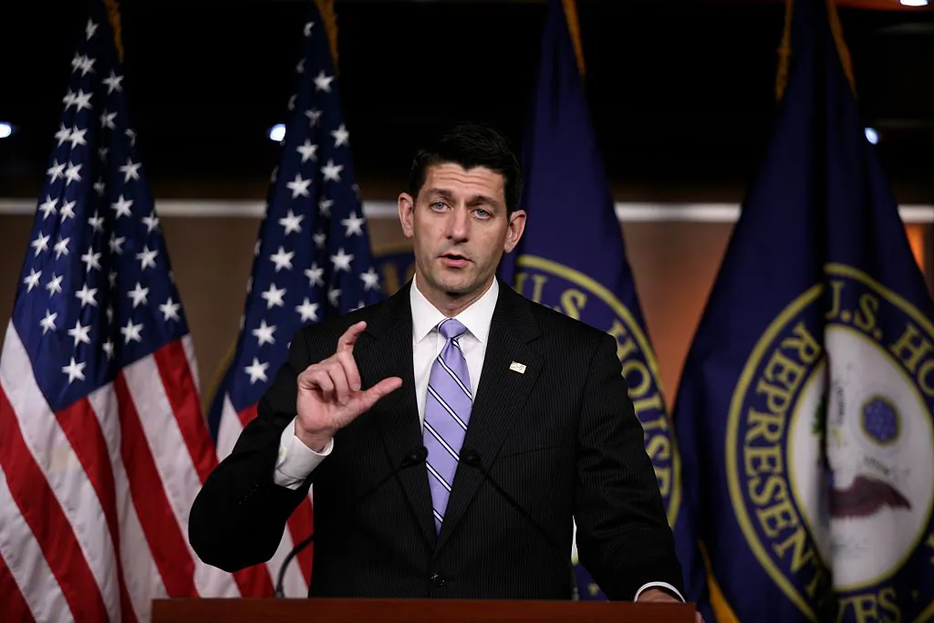 House speaker Paul Ryan speaks to reporters during his weekly press briefing on June 16, 2016 in Washington, DC.   (Photo by Evy Mages/Getty Images)