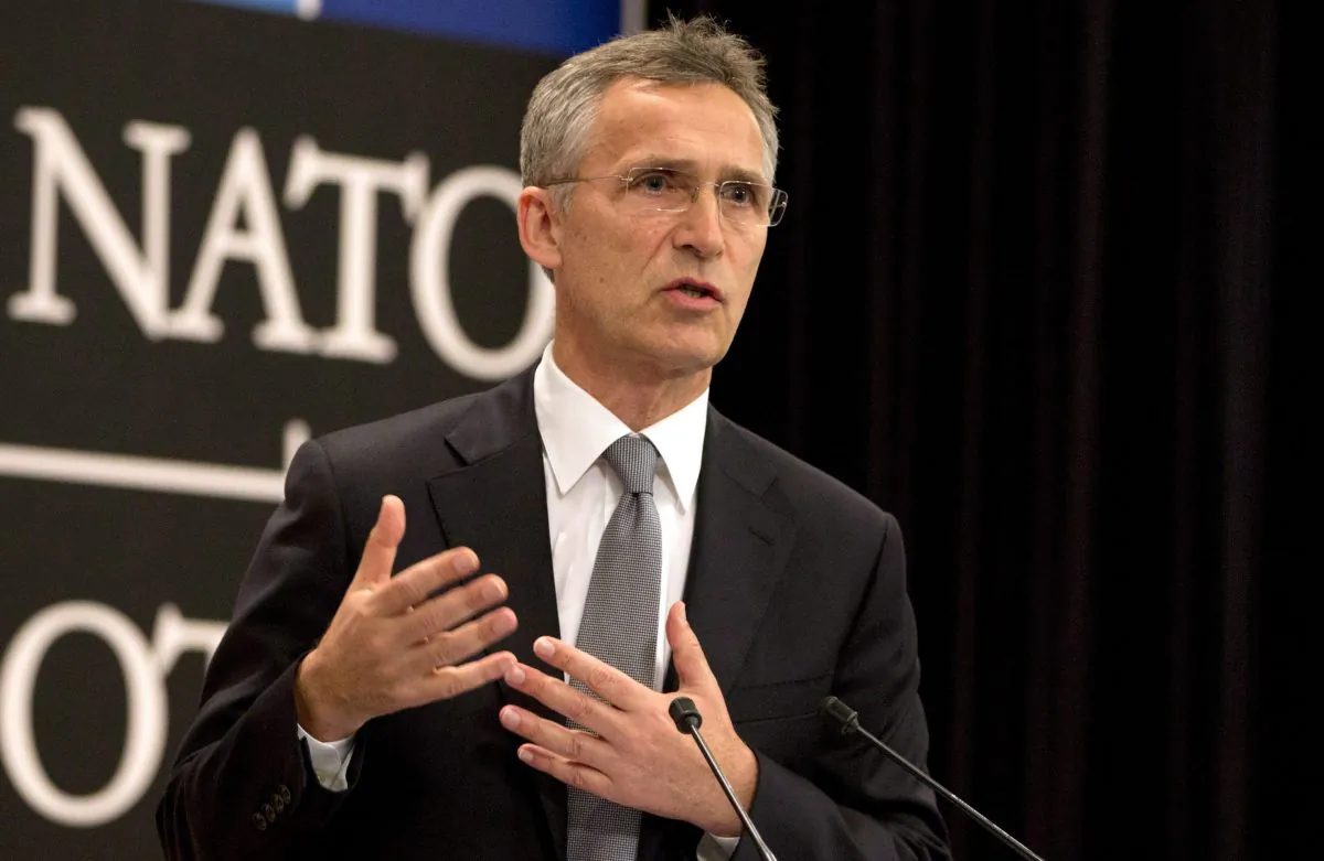 NATO Secretary General Jens Stoltenberg speaks in Brussels on June 13, 2016. (AP Photo/Virginia Mayo)