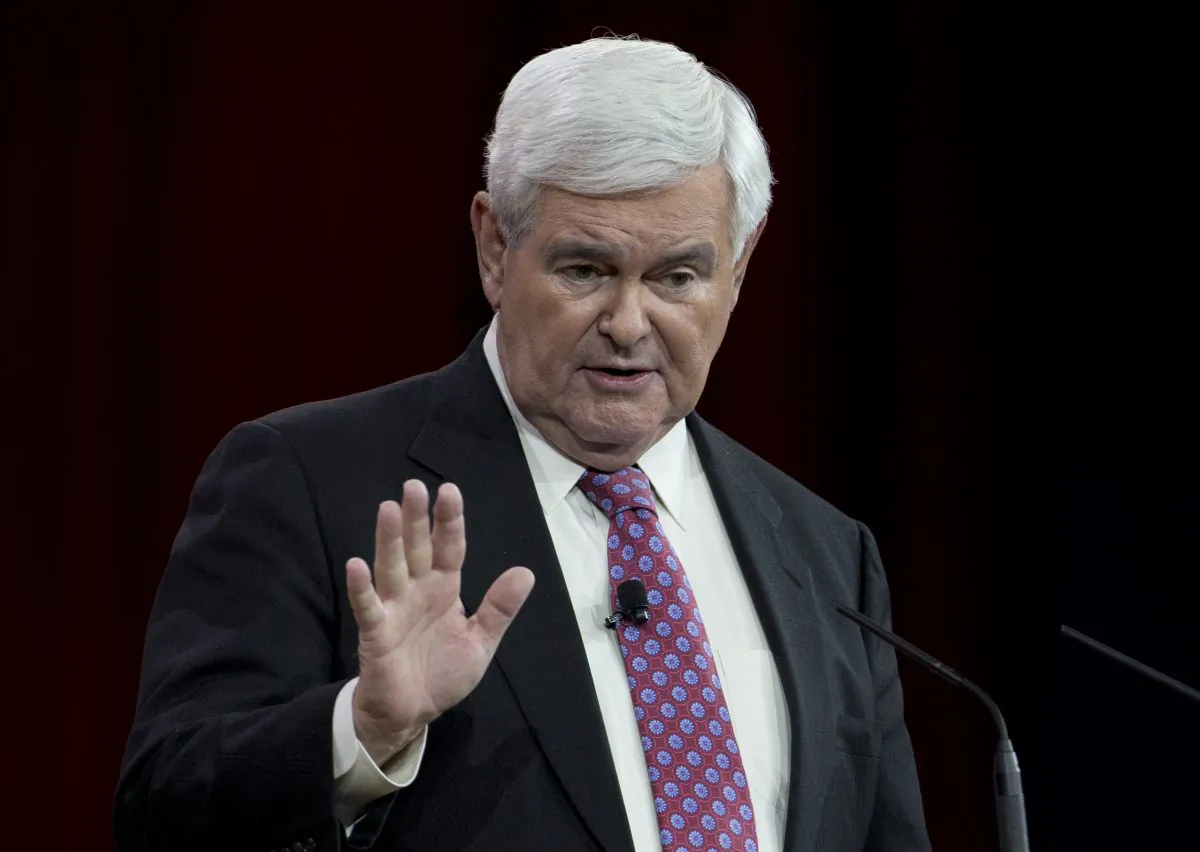 Former House Speaker Newt Gingrich speaks during the Conservative Political Action Conference (CPAC) in National Harbor, Md., Friday, Feb. 27, 2015. (AP Photo/Carolyn Kaster)