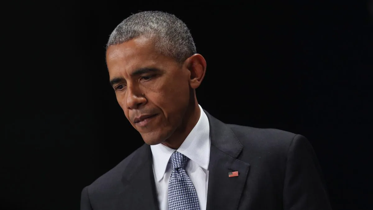 President Barack Obama arrives to speak to the media at the conclusion of the Warsaw NATO Summit in Poland on July 9, 2016. (Sean Gallup/Getty Images)