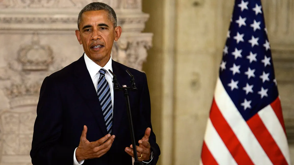 President Barack Obama give a speech at The Royal Palace in Madrid, Spain, on July 10, 2016. (Borja B. Hojas/Getty Images)