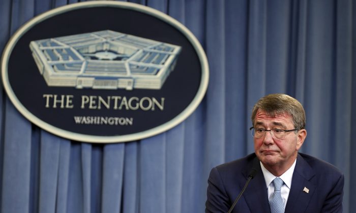 Secretary of Defense Ash Carter during a media availability at the Pentagon in Washington. (AP Photo/Alex Brandon)