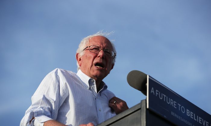 Sen. Bernie Sanders (I-VT) during a rally near the Robert F. Kennedy Memorial Stadium June 9, 2016 in Washington, DC. 
 (Alex Wong/Getty Images)