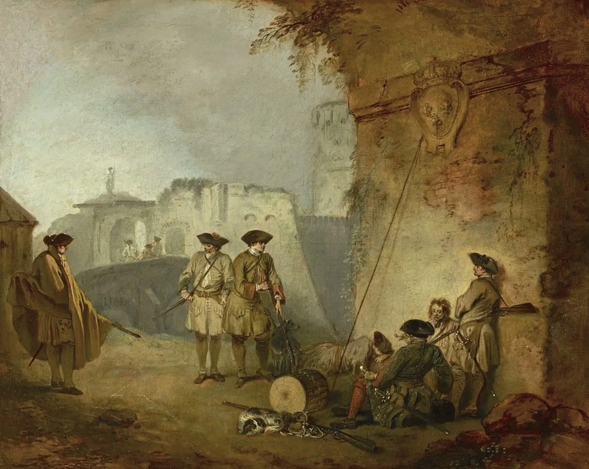 Jean-Antoine Watteau (1684–1721) The Portal of Valenciennes, ca. 1710–11 Oil on canvas 12 3/4 x 16 inches The Frick Collection; purchased with funds from the bequest of Arthemise Redpath, 1991 Photo: Michael Bodycomb