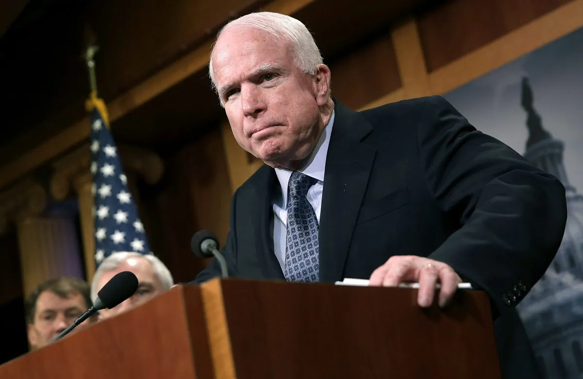 Sen. John McCain (R-AZ) at a press conference in Washington, on February 5, 2015. (Win McNamee/Getty Images)