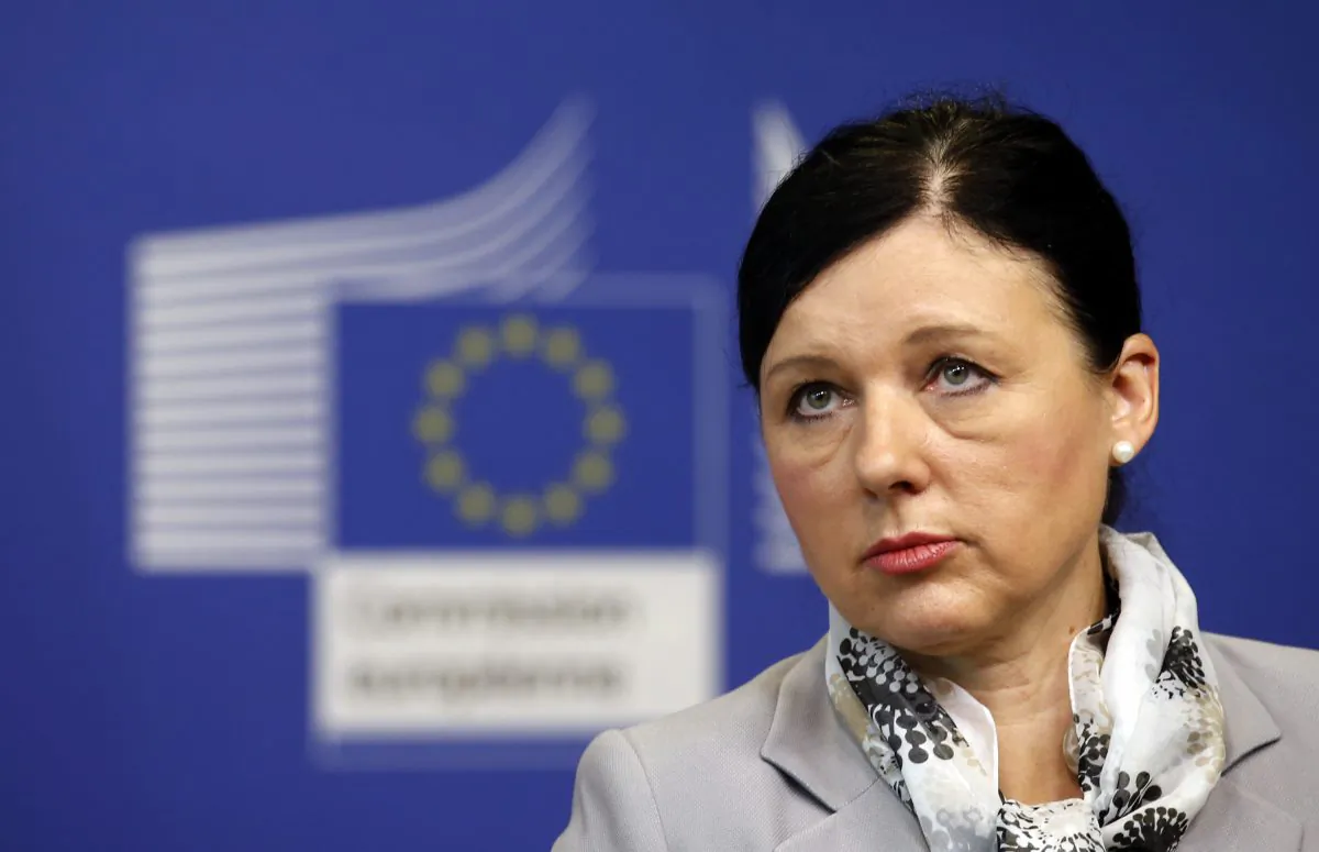Vera Jourova, current EU vice president for values and transparency at the European Commission, in Brussels, Belgium. (AP photo/Darko Vojinovic)
