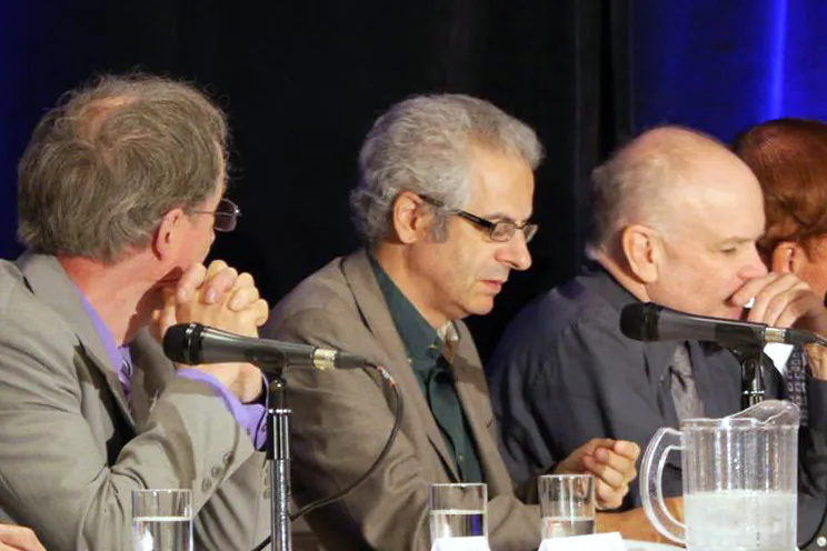 Nick Pope, a former UK Ministry of Defence official who was responsible for the government's unidentified aerial phenomena (UAP) files in the '90s, testifies at a UAP disclosure hearing in Brantford, Canada, on June 25, 2016. (Courtesy of Zland Communications)