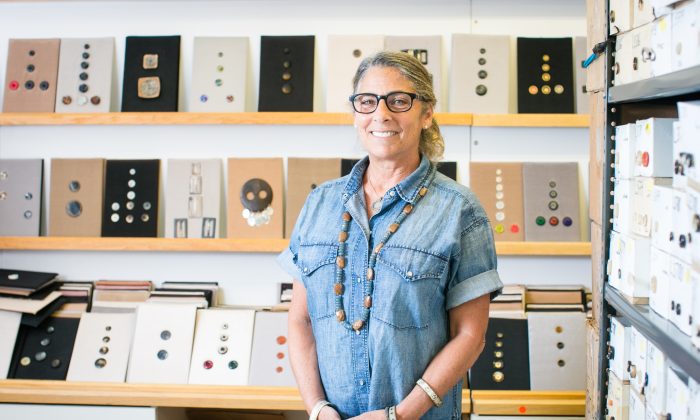 Joan Goodman, owner of Pono jewelry, at her showroom in the Garment District of New York on July 6, 2016. (Benjamin Chasteen/Epoch Times)