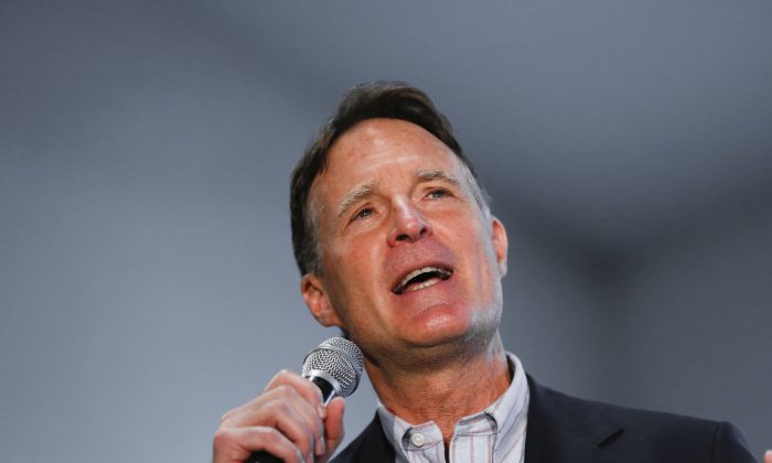 In this photo taken May 1, 2016, former Indiana Sen. Evan Bayh speaks in Indianapolis. Bayh is expected to make another run for Senate in Indiana, Democratic officials said Monday, July 11, 2016, a development that would dramatically improve the party's chances to win back the vacant seat, and Senate control along with it. (AP Photo/Paul Sancya)