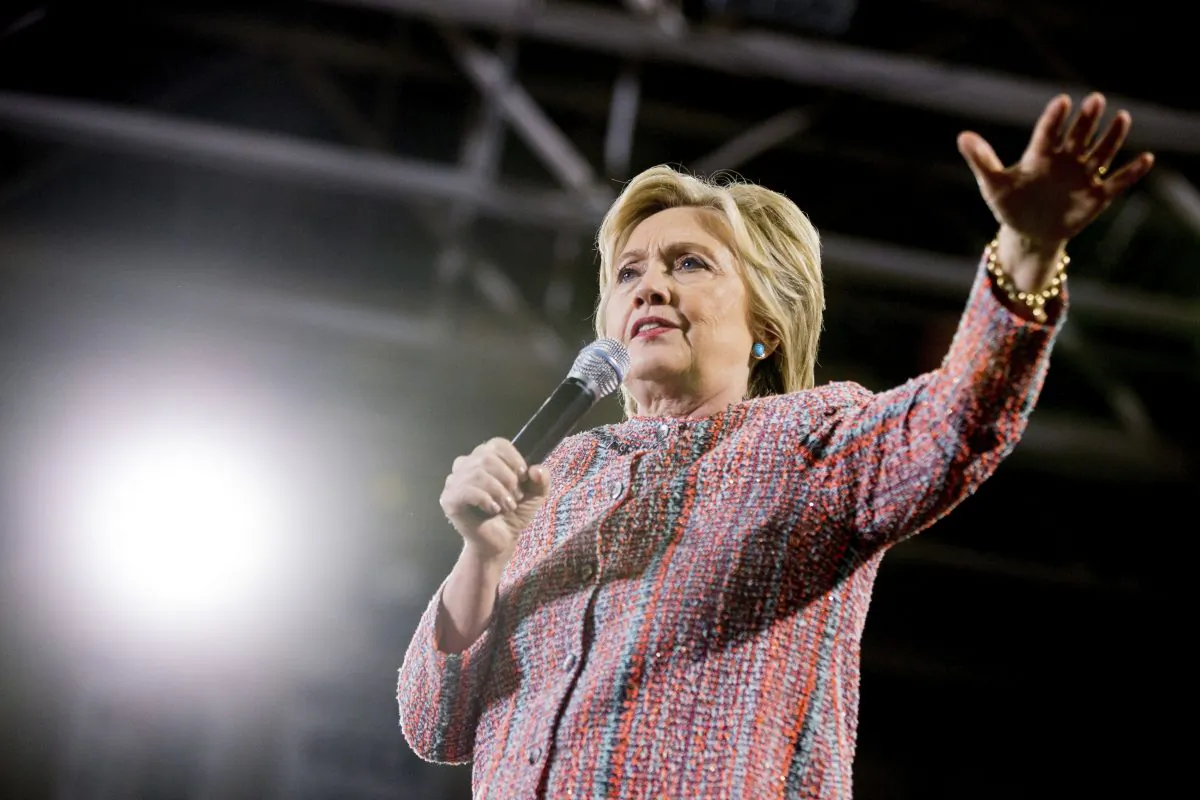 Democratic presidential candidate Hillary Clinton speaks at a rally at Northern Virginia Community College in Annandale, Thursday, July 14, 2016.  (AP Photo/Andrew Harnik)