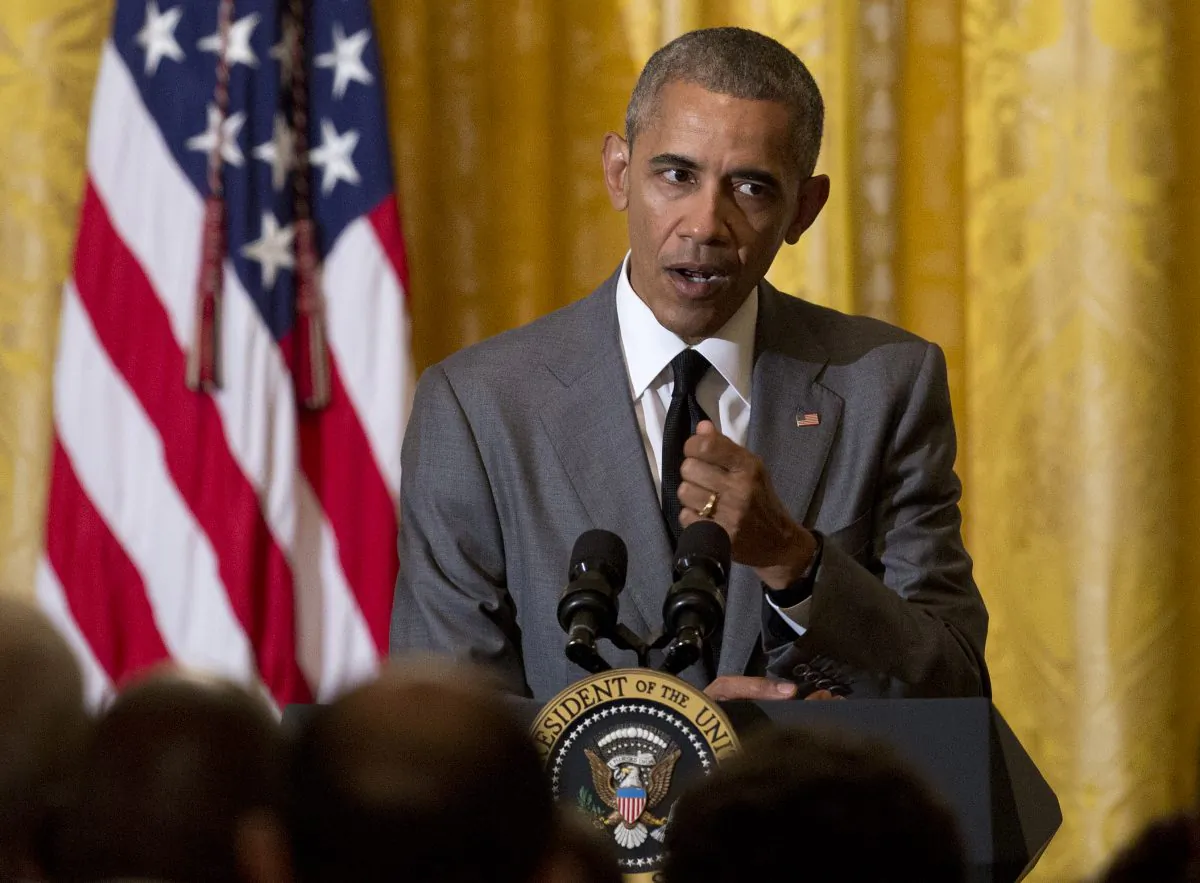 President Barack Obama speaks about the attack in Nice, France, on July 15, 2016, during a Diplomatic Corps Reception in the East Room of the White House. (AP Photo/Carolyn Kaster)
