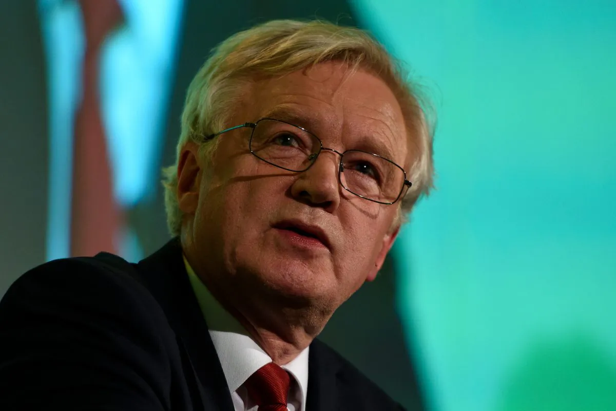 David Davis speaks during the Grassroots Out rally at the Queen Elizabeth II Conference Centre in London, England, on Feb. 19, 2016. (Ben Pruchnie/Getty Images)