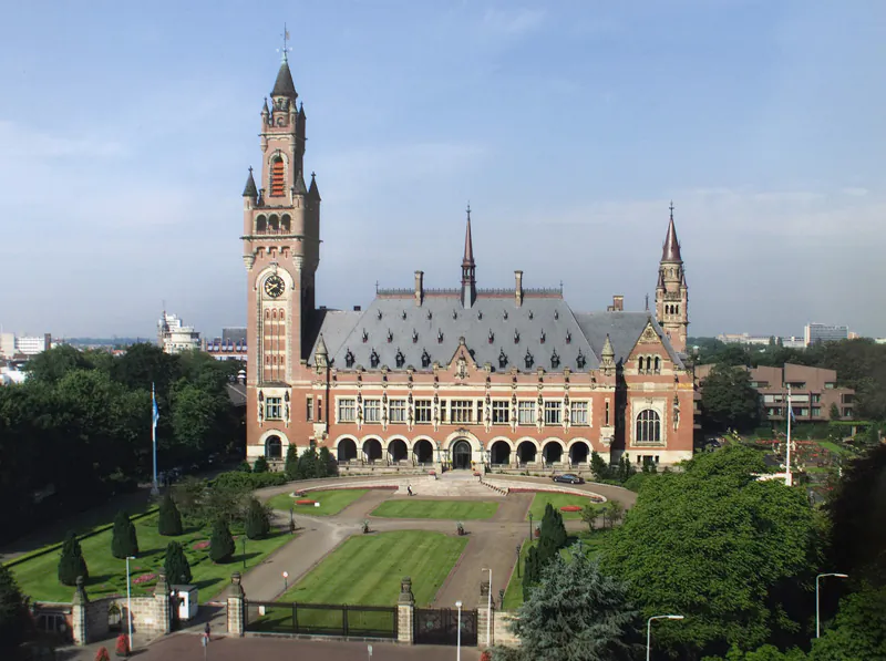 The Peace Palace in The Hague, Netherlands, the seat of the International Court of Justice. (ICJ, Public Domain)