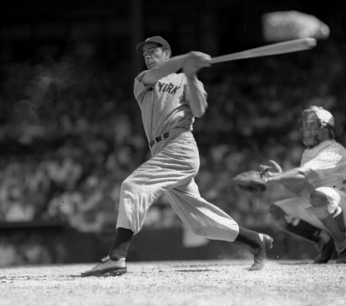 Yankee great Joe DiMaggio hit in a record 56 straight games back in 1941. (AP photo)