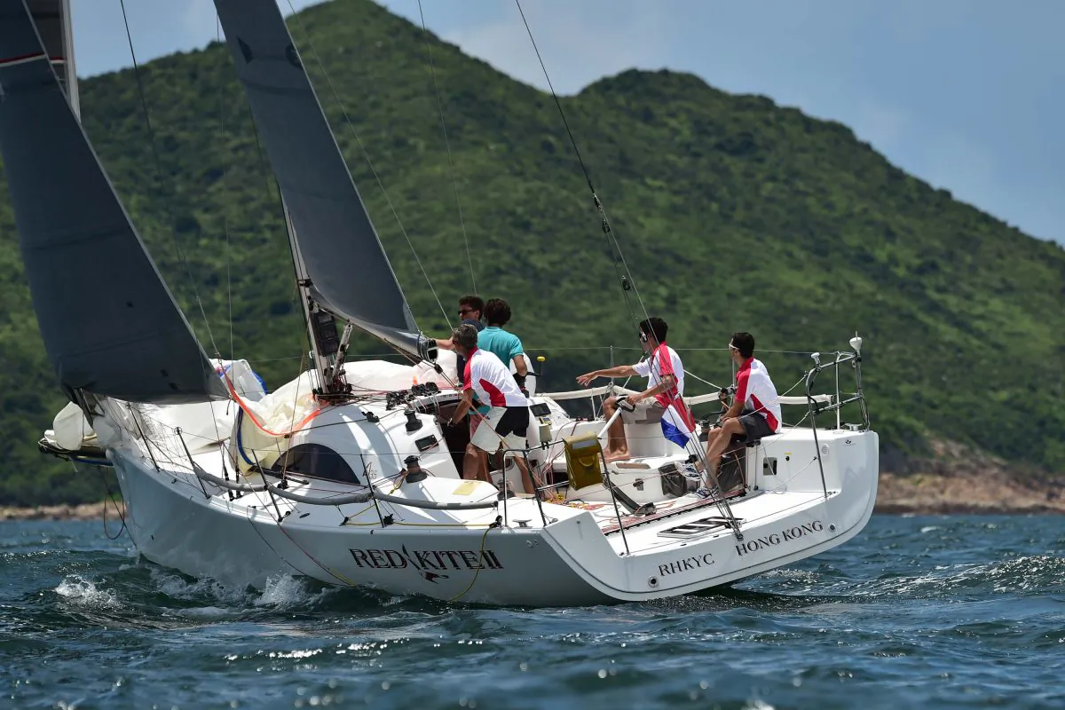 Red Kite 2, shown here in action during Race Day 3 of the 2016 Typhoon Series, has now moved into the lead in IRC-C Division after 6 races, after discarding the points accrued by missing Race 1. (Bill Cox/Epoch Times)