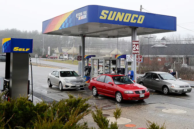 A Sunoco gas station in a file photo. (Photo by Gordon Chibroski/Portland Press Herald via Getty Images)