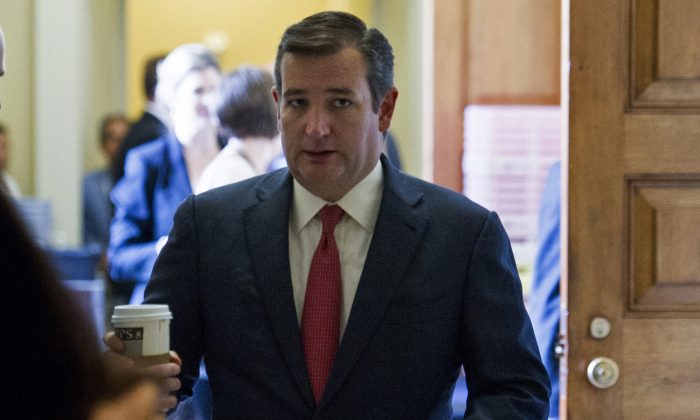 FILE - In this June 28, 2016, file photo, Sen. Ted Cruz, R-Texas, leaves the Republican policy luncheon on Capitol Hill in Washington. Cruz is schedule to speak at the Republican National Convention on July 20. (AP Photo/Cliff Owen)