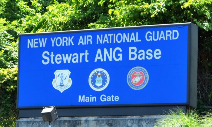 Entrance to the New York Air National Guard base at Stewart Airport in New Windsor on June 24, 2016. (Yvonne Marcotte/Epoch Times)