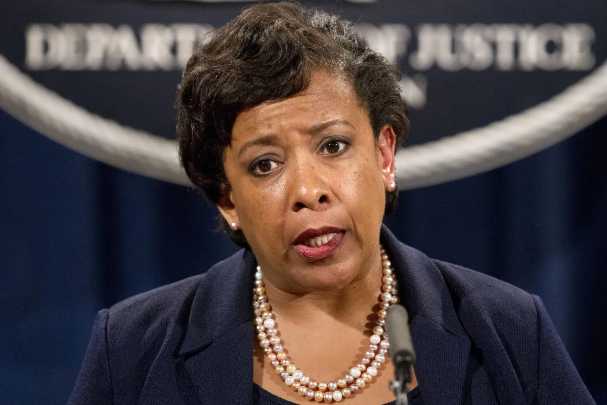 Then-Attorney General Loretta Lynch speaks at a news conference in Washington on July 20, 2016. (AP Photo/Jacquelyn Martin)