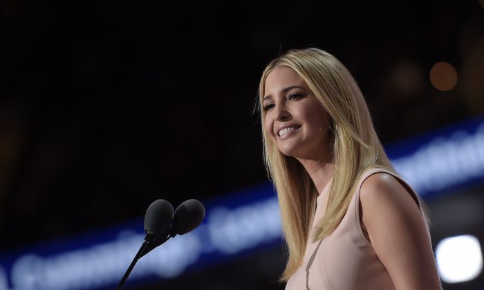 Ivanka Trump speaks on the last day of the Republican National Convention on July 21, 2016, in Cleveland, Ohio.(AFP / Brendan Smialowski/Getty Images)     